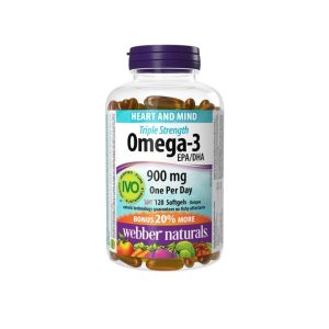 Viên uống Omega 3 Triple Strength – Webber Naturals – Hỗ trợ tim mạch, não bộ và khớp (120 viên)